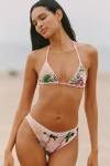 Oceanus Charli Embroidered Triangle Bikini Top In Pink