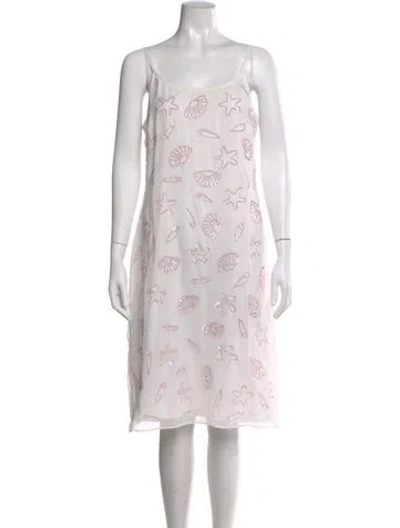 Pre-owned Oceanus Graphic Print Knee-length Dress In Neutral