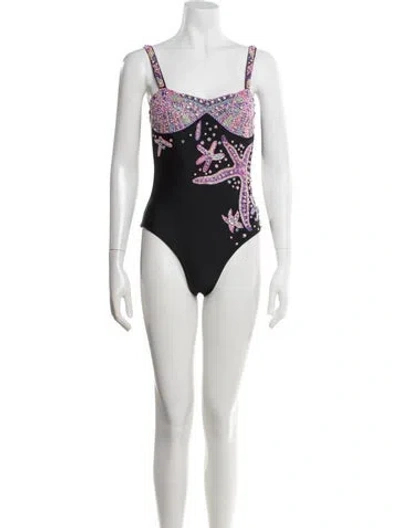 Pre-owned Oceanus Graphic Print Sequin Embellishments One-piece W/ Tags In Silver