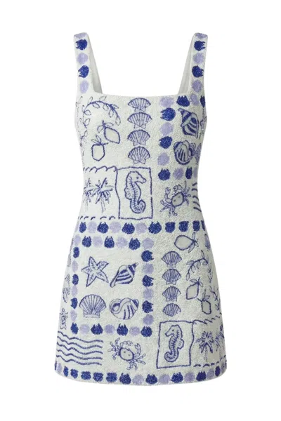 Oceanus Marie Sea Dress White And Blue