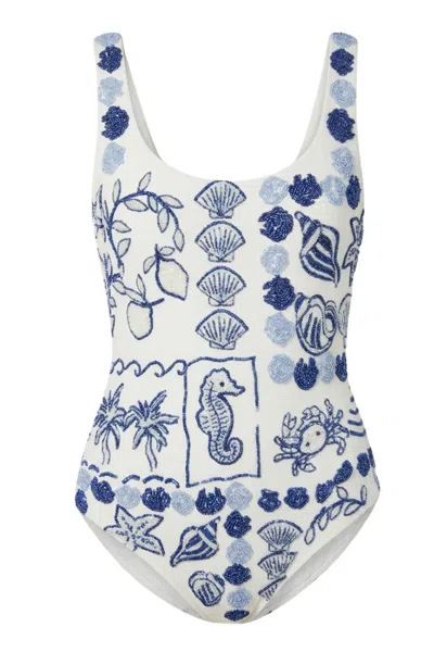 Oceanus Marie Sea Swimsuit White And Blue