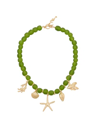 Oceanus Meretrix Star-pendant Necklace In Green