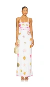 Oceanus New York Beaded Maxi Dress In White