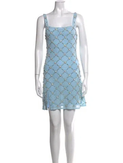 Pre-owned Oceanus Patterned Mini Dress In Blue