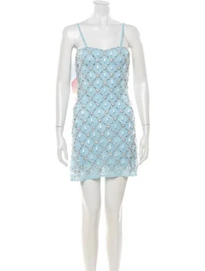 Pre-owned Oceanus Patterned Mini Dress W/ Tags In Blue