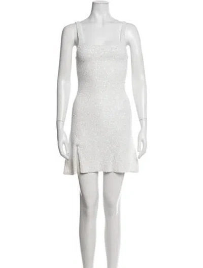 Pre-owned Oceanus Patterned Mini Dress In White