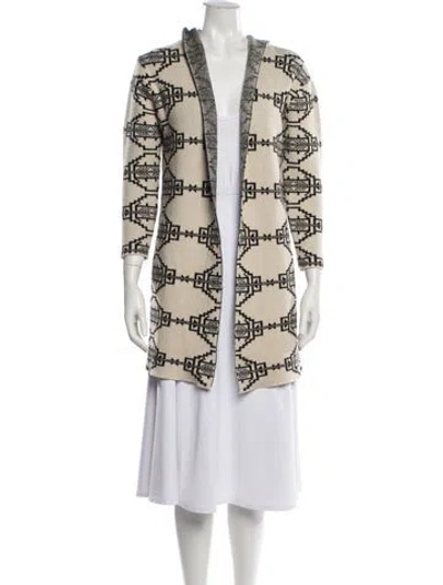 Pre-owned Oceanus Patterned Open Front Sweater In Multicolor