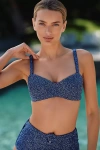 Oceanus Persephone Beaded Bikini Top In Blue