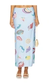 Oceanus Shell Hand Beaded Skirt In Blue
