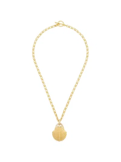 Oceanus Shell-pendant Necklace In Gold