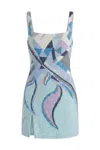Oceanus Sofia Party Dress Blue In Multi
