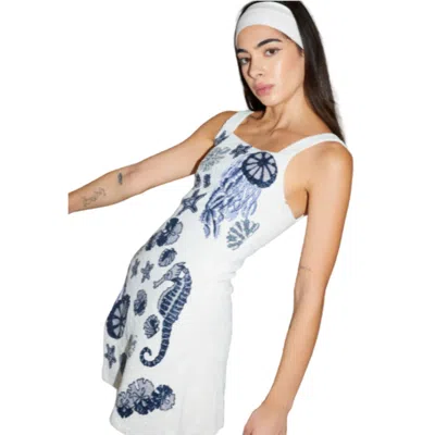 Oceanus Swimwear New Orleans Hand-beaded Dress White
