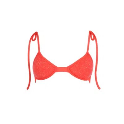 Oceanus Swimwear Women's Ariel Hand-beaded Bikini Top Red In Purple