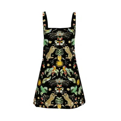 Oceanus Swimwear Women's Aurelia Embroidered Luxury Sequin Mini Dress Black