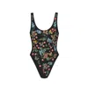 Oceanus Swimwear Women's Black Alabama Floral Hand Embroidered One Piece Swimsuit In Black