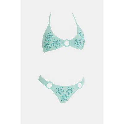 Oceanus Swimwear Women's Blue Mia's Marina Bikini Set Aquamarine In Green