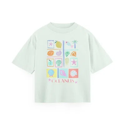 Oceanus Swimwear Women's Blue Plage Tee T Shirt In Green