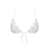 Oceanus Swimwear Women's Calliope Luxury Crystal Bikini Top White In White