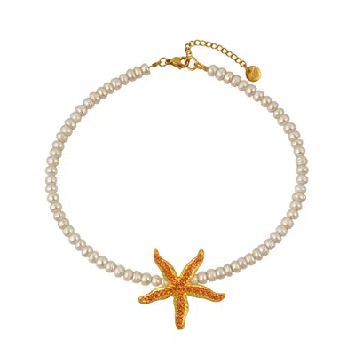 Oceanus Swimwear Women's Gold Marina's Starfish Pearl Necklace Daphne X Oceanus