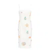 Oceanus Swimwear Women's Kiara Crystal Midi Dress White In White