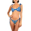 Oceanus Swimwear Women's Los Angeles Hand-embroidered Underwire Bikini Top - Blue In Blue