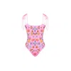 Oceanus Swimwear Women's Mirrored Sea One Piece Swimsuit Pink In Pink