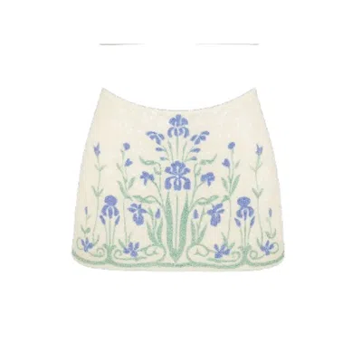 Oceanus Swimwear Women's Neutrals Venice Hand-embroidered Co-ord Skirt - Pastel In White