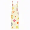 Oceanus Swimwear Women's New York Bold Strapped Maxi Dress Yellow In Multi