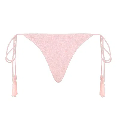 Oceanus Swimwear Women's Nixie Tropical Low Coverage Bikini Bottoms - Pink