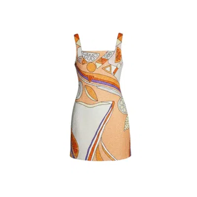 Oceanus Swimwear Women's Palm Beach Hand-beaded Mini Dress Orange In Multi