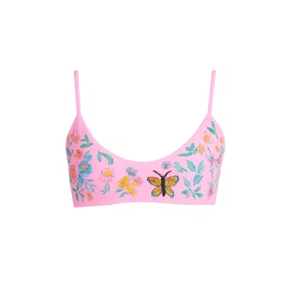 Oceanus Swimwear Women's Pink Los Angeles Pull On Bikini Top