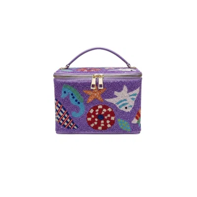 Oceanus Swimwear Women's Seahorse Vanity Box Bag Purple