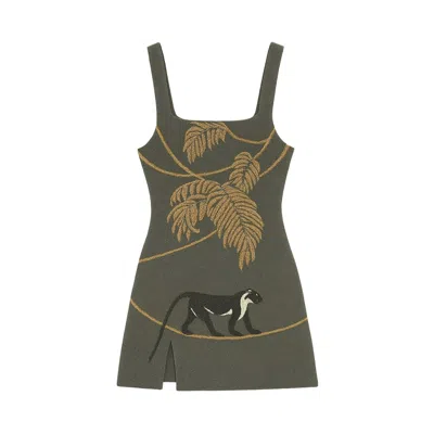 Oceanus Swimwear Women's St. Barth Hand-beaded Crystal Dress In Grey In Green