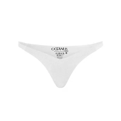 Oceanus Swimwear Women's White Ariel Hand Embroidered Underwire Bikini Bottom