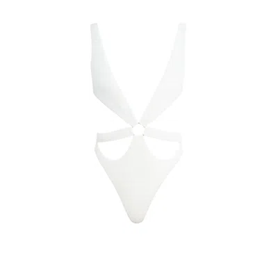 Oceanus Swimwear Women's White Carlotta Halterneck Premium Swimsuit