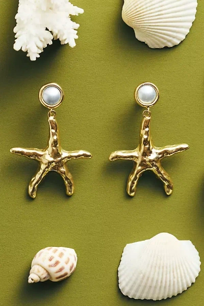 Oceanus Tidal Sea Star Stud Earrings In Gold
