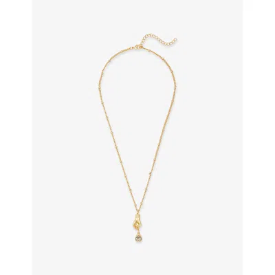Oceanus Womens Gold Paloma Metal Pendant Necklace
