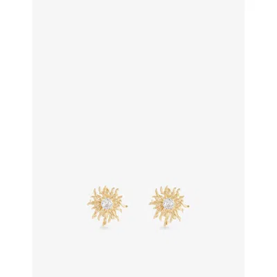 Oceanus Womens Gold Small Sunburst Metal Earrings