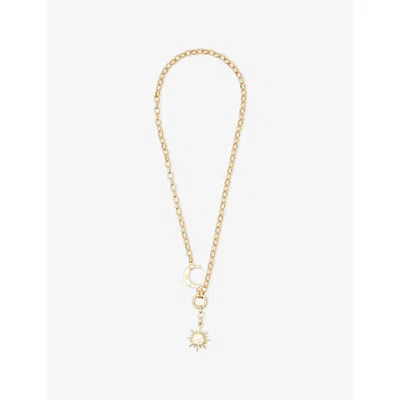 Oceanus Womens Gold Soluma Cosmic Metal Necklace