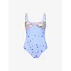 Oceanus Womens  Midnight Star Beaded Swimsuit In Blue