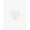 Oceanus Womens White Athena High-rise Beaded Bikini Bottoms