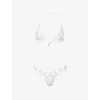 Oceanus Womens White Calliope Embellished Bikini