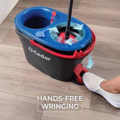 O-cedar Rinseclean Spin Mop & Bucket System Clean With Clean Water Removes 99% Of Bacteria In Black