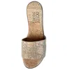 Ocelot Market Neutrals / Gold Women's Cork Sandal In Gold Piton In Gold