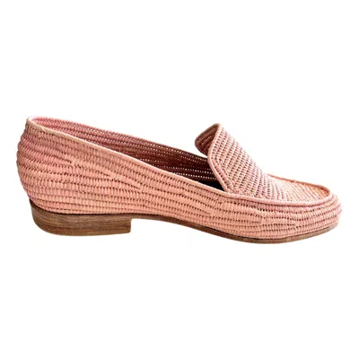 Ocelot Market Pink / Purple Women's Raffia Loafer In Light Pink In Pink/purple