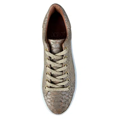 Ocelot Market Women's Cork Piton Sneaker In Gold