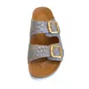 Ocelot Market Women's Cork Sandal In Grey Piton In Grey