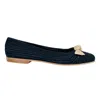 Ocelot Market Women's Neutrals / Black Raffia Ballet Flats In Black With Natural Bow Tie In Black