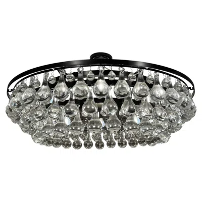 Pre-owned Ochre Arctic Pear Glass 36" Round Three-tier Chandelier With Dark Bronze Frame In Transparent