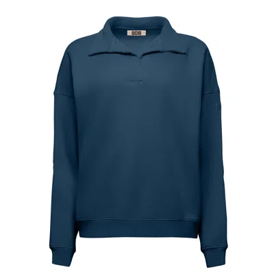 Ocio Leisurewear Women's Blue Polo Crew In Cove